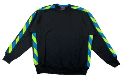 Vintage Demetre Latitude Wool Sweater Black Neon Green Men’s XL - Image 1 of 4