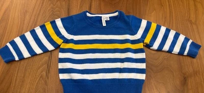 Suéter Janie and Jack a Rayas Amarillas y Azules Niños Talla 6-12 Meses Usado en Excelente Condición ✨ Foto 1 de 4