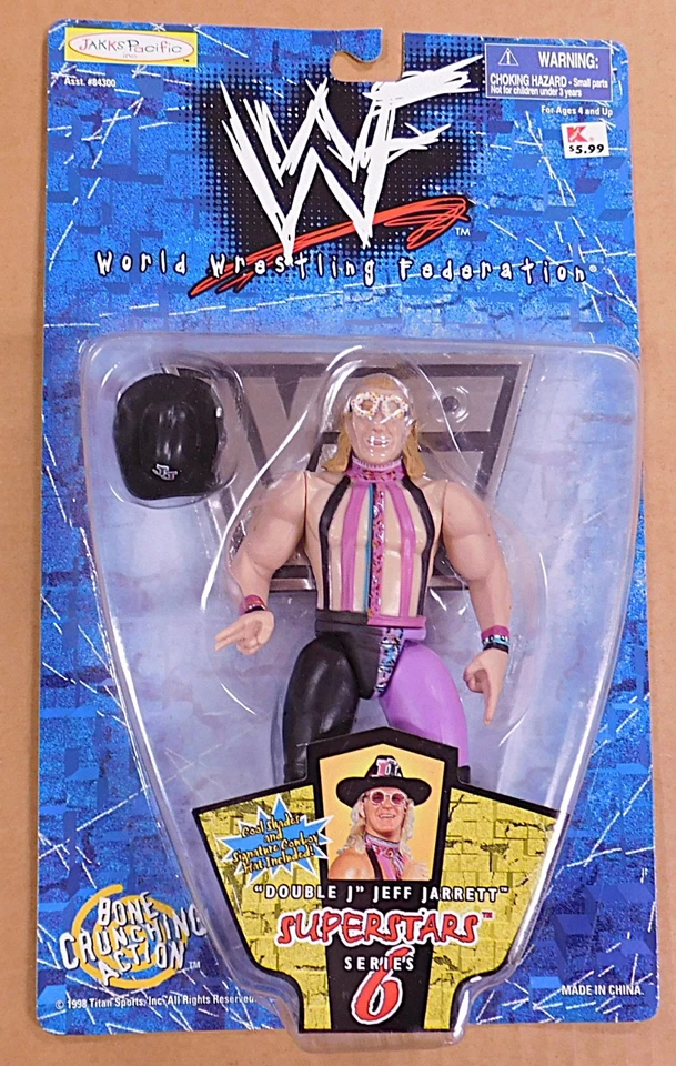 WWF Superstars Double J Jeff Jarrett - Serie 6 1998 Jakks Pacific Nuevo en Tarjeta Foto 1 de 1