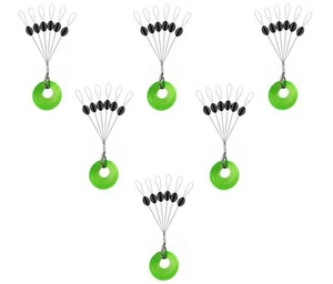 150/600 Pcs Rubber Fishing Bobber Stopper,6 in 1 Float Sinker Stops,Black Oran - Picture 1 of 6