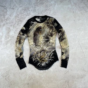Maglia vintage Jean Paul Gaultier anni '90 Giappone Koi Fish stampata - Foto 1 di 13