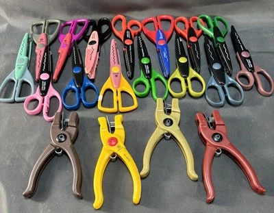 Lot of 15 Scissors Fiskars & Provo Craft Decorative Edge Craft Scrapbooking + 4. - Image 1 of 4