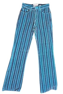 Vintage Limited Too Jeanswear Pants Striped Stretch Hippie Blue Girls 14 Slim - Picture 1 of 9