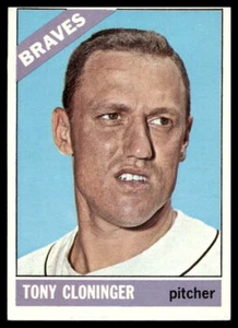 1966 Topps #10 Tony Cloninger Atlanta Braves en muy buen estado-muy buen estado - Imagen 1 de 2