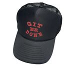 Casquette chapeau de camionneur noir vintage années 90 « Git Er Done » pays drôle instantané de chasse