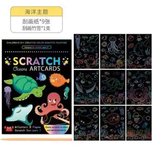 Scratch Painting Paper DIY Art Craft Forests And Oceans Animal Pattern For Child - Picture 1 of 18