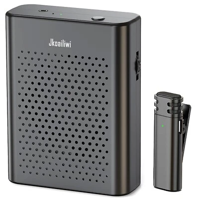 JKOAILIWI Portable Voice Amplifier with Wireless Lapel Microphone for Teachers, Tour Gu...