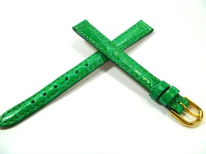 10 mm GRÜN UHRENARMBAND KROKOPRÄGUNG UHRENBAND LEDER 1004 - Picture 1 of 3