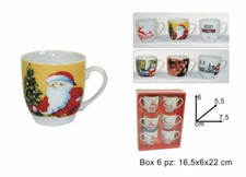 TAZZINE CAFFE' CONF. 6 PZ. S/PIATT. NATALIZIE