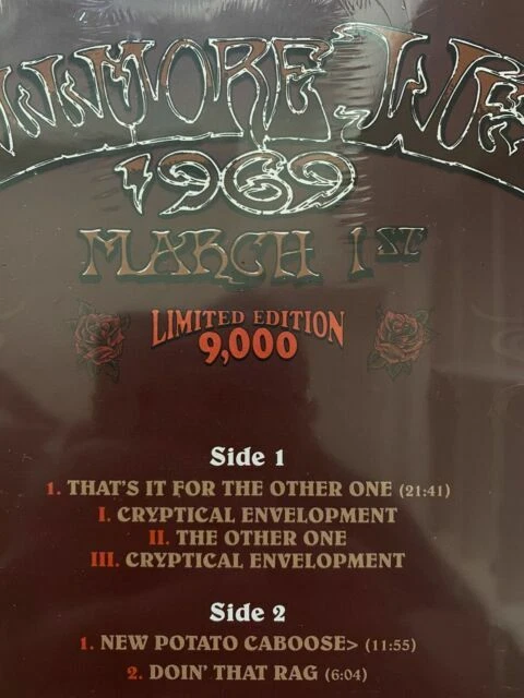 Fillmore West by Grateful Dead San Francisco Jan- 1969 Vinyl - Image 1 of 1