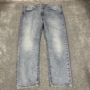 Levis Jeans Mens 38x27 Blue Premium Lot 502 Tapered Leg Stretch Denim Big E - Picture 1 of 9