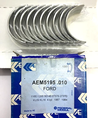 NOS Main Bearings AEM5195 .010 1967-84 Ford 116E 120E 3014E 2737E KL09 KL16 4CYL - Image 1 of 2