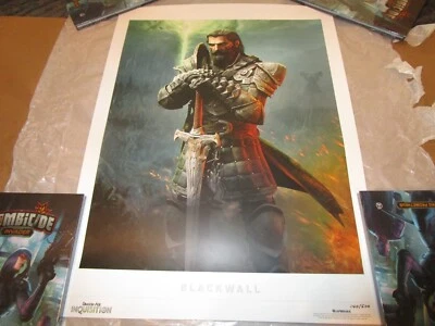 Litografía limitada Dragon Age Blackwall #140 numerada 24" X 18" Bioware Foto 1 de 4