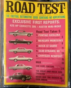 Vintage Road Test Magazine Volume One September 1965 Pontiac Olds Buick Chrysler - Picture 1 of 4