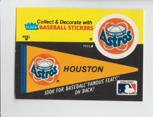 1986 Fleer Houston Astros team sticker (Ed Delahanty back) - Picture 1 of 2