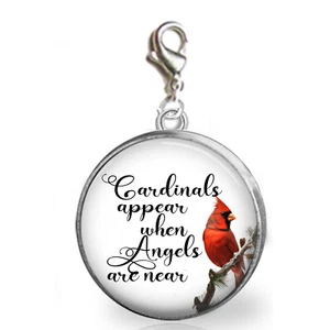 Cardinals Appear When Angels Are Near Memorial Clip On Charm Zipper Pull Purse - Picture 1 of 1