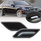 Smoked White LED Front Bumper Side Marker Light For 10-13 Benz W212 E-Class E350