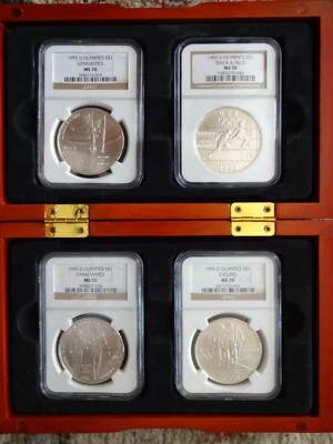 1995 D Olympics Commemorative Set 4 Coins NGC MS 70. Perfect Coins - Image 1 of 4