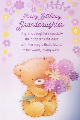 "Tarjeta de felicitación con sello de 5""x7"" Happy Birthday GrandDaughter Bear You Are So Loved" Foto 1 de 4