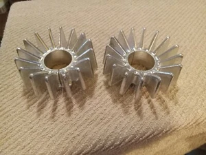 2 new large alloy fin exhaust pipe clamp triumph bsa norton.a50 t100 - Picture 1 of 1