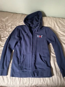 Mens HUF Milton Zip Through Hoodie In Navy Medium Size - Picture 1 of 8