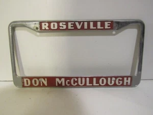 Roseville Don McCullough Dealership License Plate Frame Holder Metal Rare - Picture 1 of 1