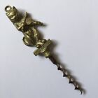 LOVELY VINTAGE CAT AND FIDDLE BRASS METAL CORKSCREW