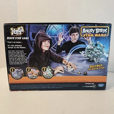 Hasbro Angry Birds StarWars Jenga Death Star Game Complete w Exclusive Chewie - Image 1 of 4