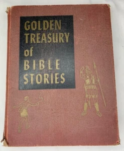 1954 Vintage Golden Treasury of Bible Stories Illustrations HARDCOVER Book - Picture 1 of 3