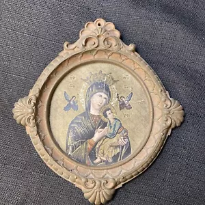 Vintage Lithographie Gesellschaft des Göttlichen Erlösers "Madonna & Kind" - Bild 1 von 5