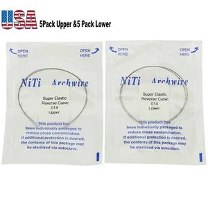 10er-Pack Dental Kieferorthopädisch Niti Bogen Draht umgekehrte Form rund 014 oben/unten - Bild 1 von 10
