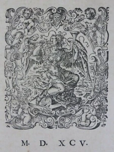 Antikes Titelblatt IMRESSVM FRANCOFVRTI AD MOENVM 1595 Engel Illustration (636) - Picture 1 of 9