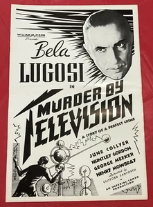 MURDER BY TELEVISION SERIAL 1935 MOVIE POSTER PRESSBOOK BELA LUGOSI b - Picture 1 of 4
