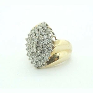 Anello grande 3,00 TCW diamanti oro giallo misura 7,25 cocktail fidanzamento a grappolo - Foto 1 di 5