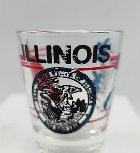 Illinois State Seal Cardinal Violet Shot Glass - Picture 1 of 7