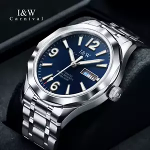 CARNIVAL Mens Tungsten Mechanical Watch Brand Luxury NH36 Automatic Movement - Picture 1 of 22