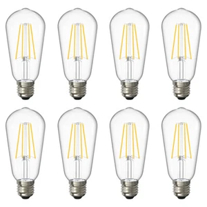 8 Bulb LED Edison Bulb 60W Equivalent Non-Dimmable E26 Base Daylight White 4000K - Picture 1 of 11