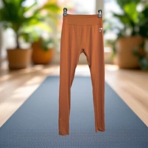 Gymshark Nuovo con Etichetta Power X Zucca Marrone Body Fit Leggings Alti Donna Large - Foto 1 di 6