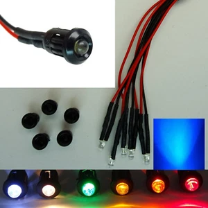 LED 3mm con soporte de casquillo de plástico 9-12V cableado 7 colores modelismo hobby - Imagen 1 de 1