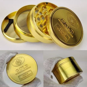63mm 2.5 Inch 4-Layer Gold Metal Grinder Dry Herbal Herb Crusher Smoking Grinder - Picture 1 of 8