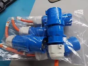5 Stück Bals IP44 blau Kabelhalterung 2P + E Industrie Netzstecker 16A 230V - Bild 1 von 7