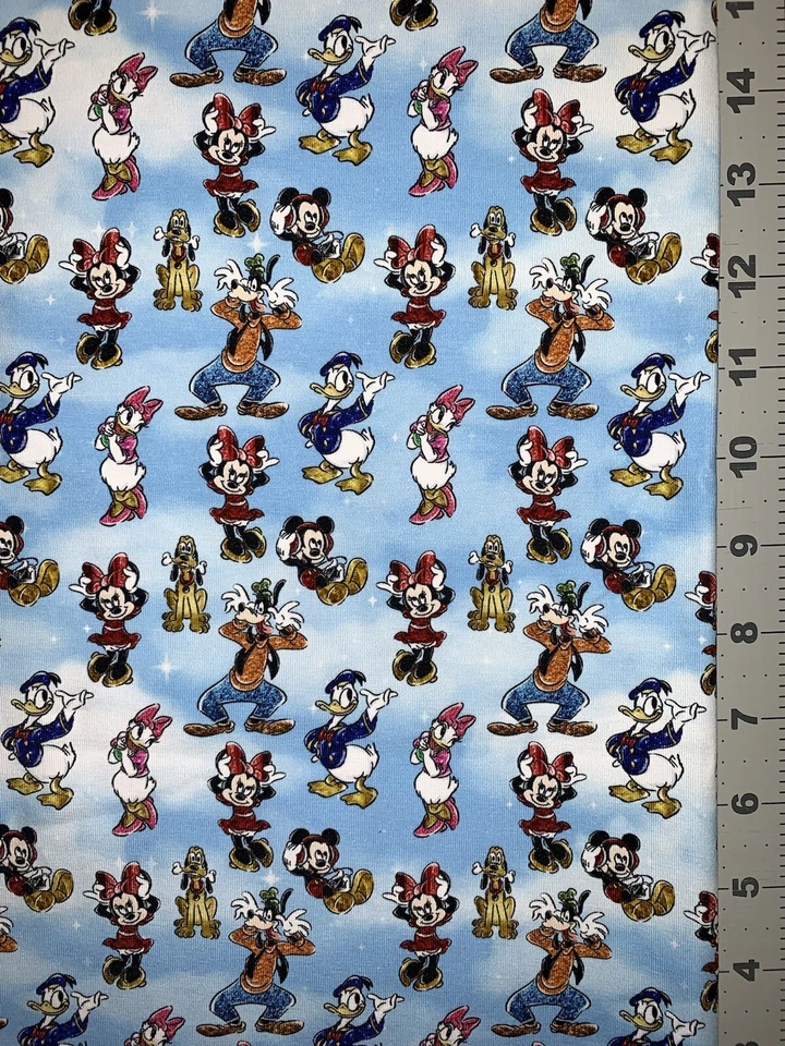 Mickey Mouse And Friends Custom Fabric Fat Quarter 18”x28” Cotton Spandex - Image 1 of 1