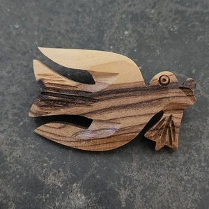 Paloma de madera tallada rama de olivo pin madera paz amor amistad religioso cristiano - Imagen 1 de 3