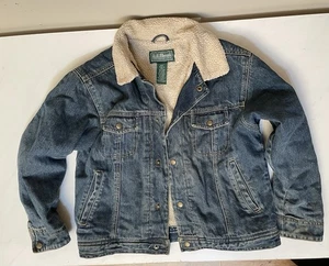 Jungen 10/12 Vintage 90er L.L. Bean Sherpa Futter Denim - Bild 1 von 3