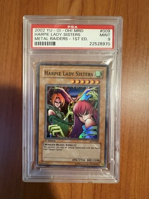 PSA 9 MINT Harpie Lady Sisters MRD-009 Super Rare 1st Edition Yugioh Card - Image 1 of 2