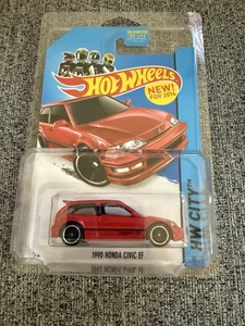 2014 Hot Wheels ‘90 Honda Civic EF Red Nightburnerz - Picture 1 of 4