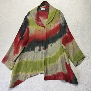 Top ML Originals donna taglia L tie dye laguna orlo asimmetrico manica lunga colletto - Foto 1 di 15