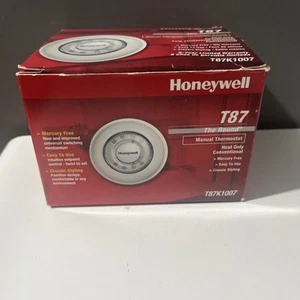 Nuevo Termostato Manual Redondo Honeywell T87 K1007 Blanco Antiguo Stock - Imagen 1 de 7