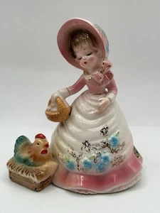 Josef Originals "Egg Collector" Figurine Girl Hen Basket of Eggs Japan Vintage - Picture 1 of 9