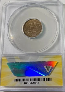 1910 S USA LINCOLN WHEAT CENT ANACS graded AU cent lustrous BROWN - Picture 1 of 2